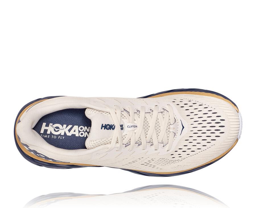 Zapatillas Running Hoka One One Hombre - Clifton 7 - Blancas/Azules - UAV801526